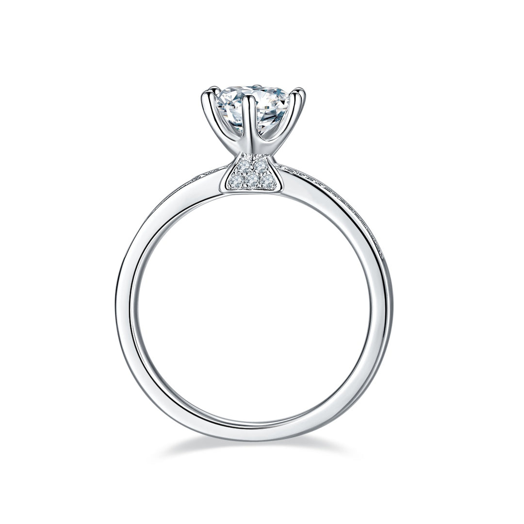 💍 1-Carat Moissanite Luxury Ring – Platinum-Plated S925 Silver (2.3g, Sizes 5–9) 💍
