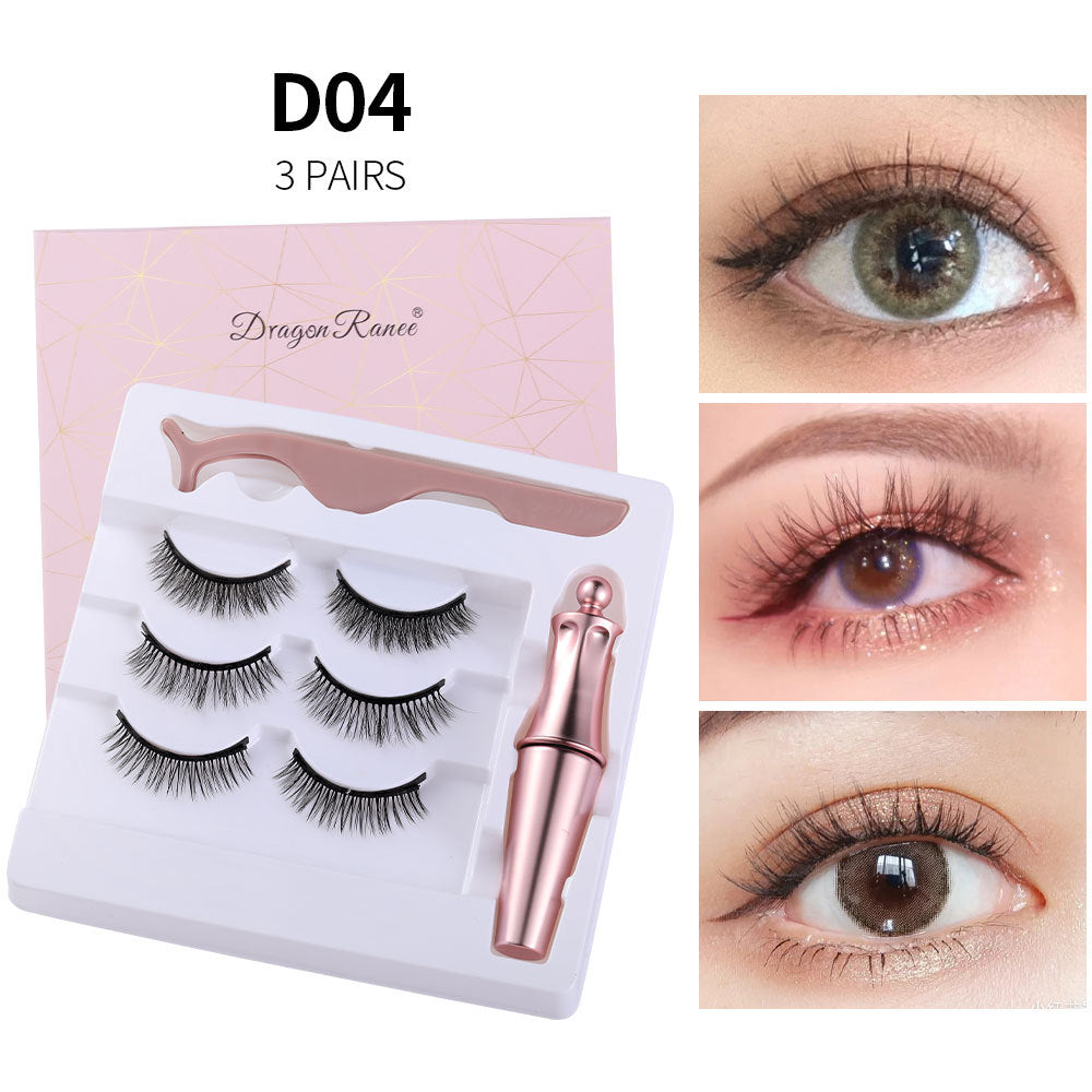 🧲👁️ Natural Long Lasting Magnetic Eyeliner & Magnetic False Eyelashes Set – 5 Pairs with Tweezers & Mirror Case