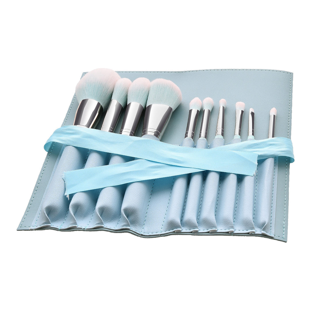 ✨ Light Blue Handle 12-Piece Makeup Brush Set — Soft Hair Beauty Tools 💄