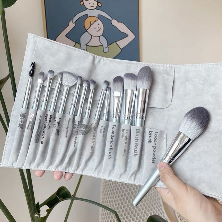 ✨ First Saw 14-Piece Makeup Brush Set — Soft Hair Beauty Tools 💄