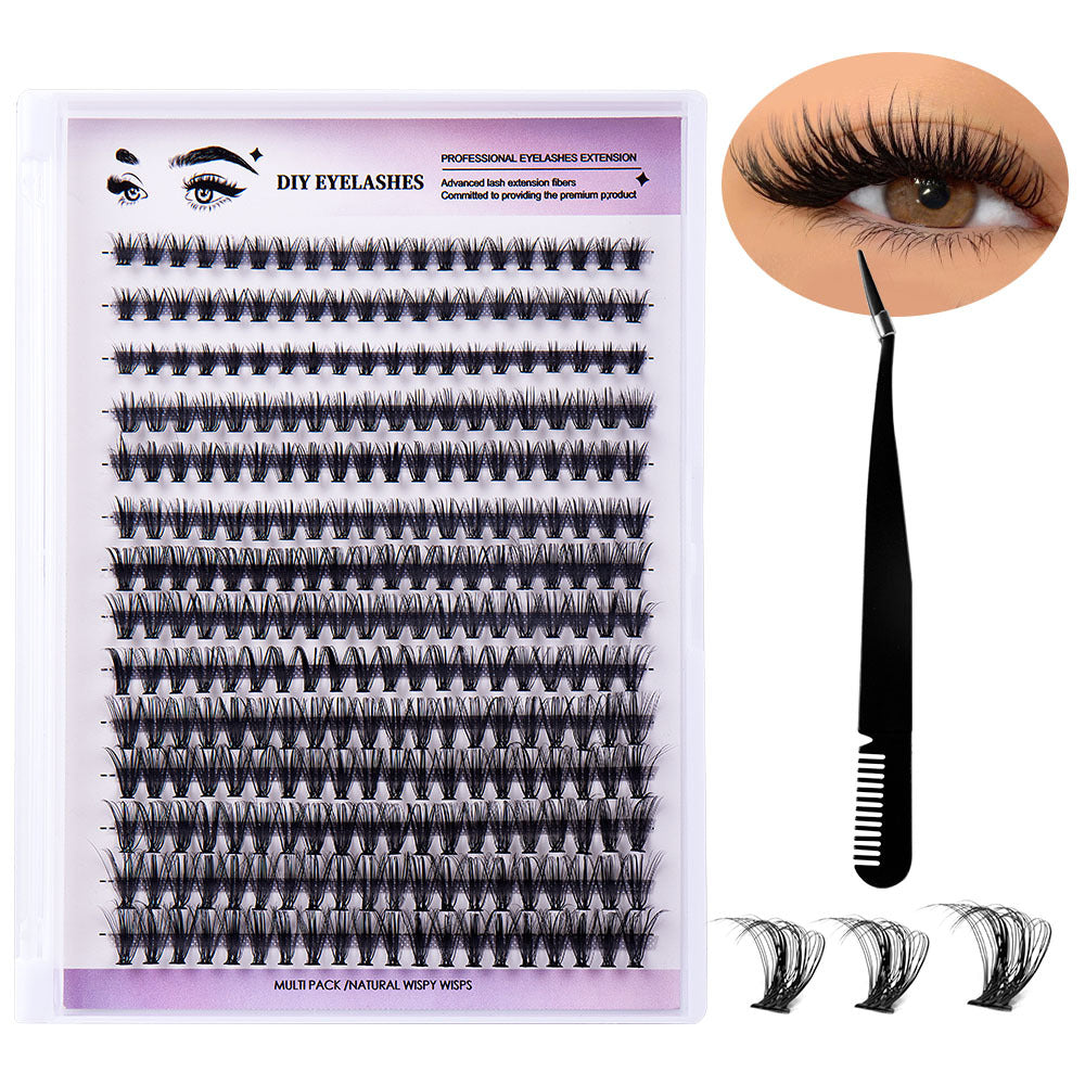 👁️✨ Segmented Natural Thick Individual False Eyelashes – DIY Cluster Lash Extension Set
