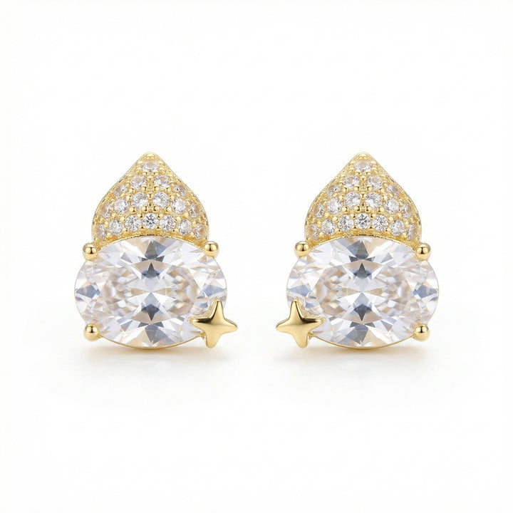 ✨ 925 Sterling Silver Celestial Star & Gem Stud Earrings ✨