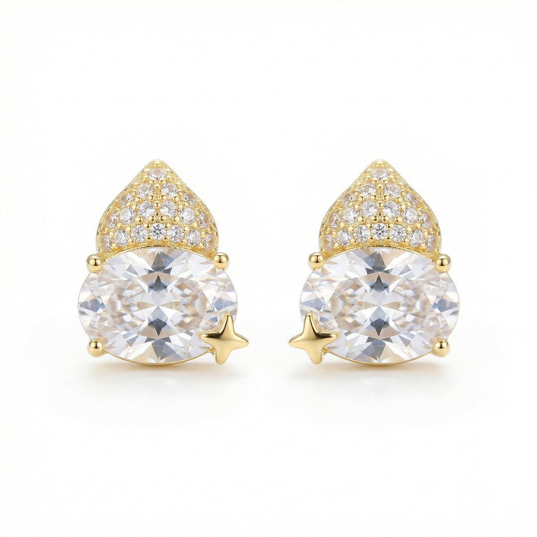 ✨ 925 Sterling Silver Celestial Star & Gem Stud Earrings ✨