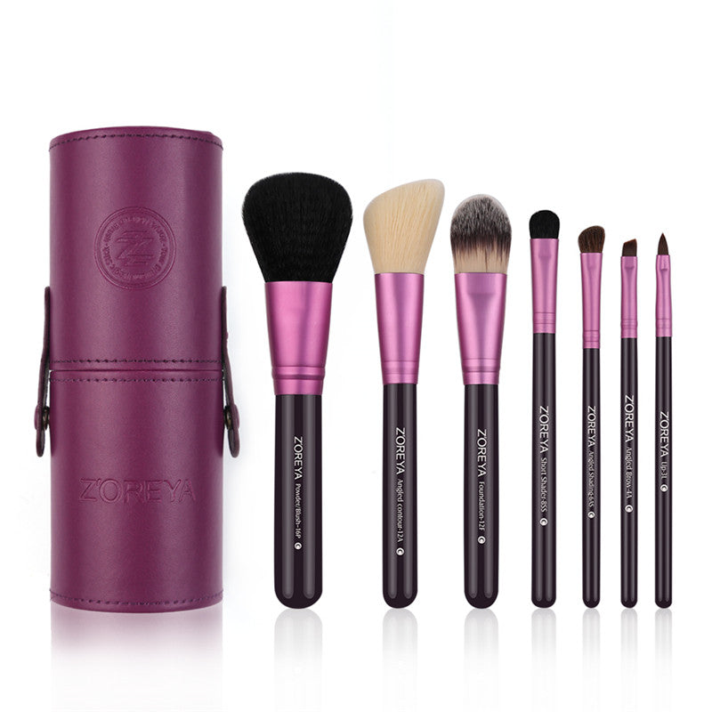 ✨ 7-Piece Makeup Brush Set — Wooden Handle Beauty Tools 💄🌿