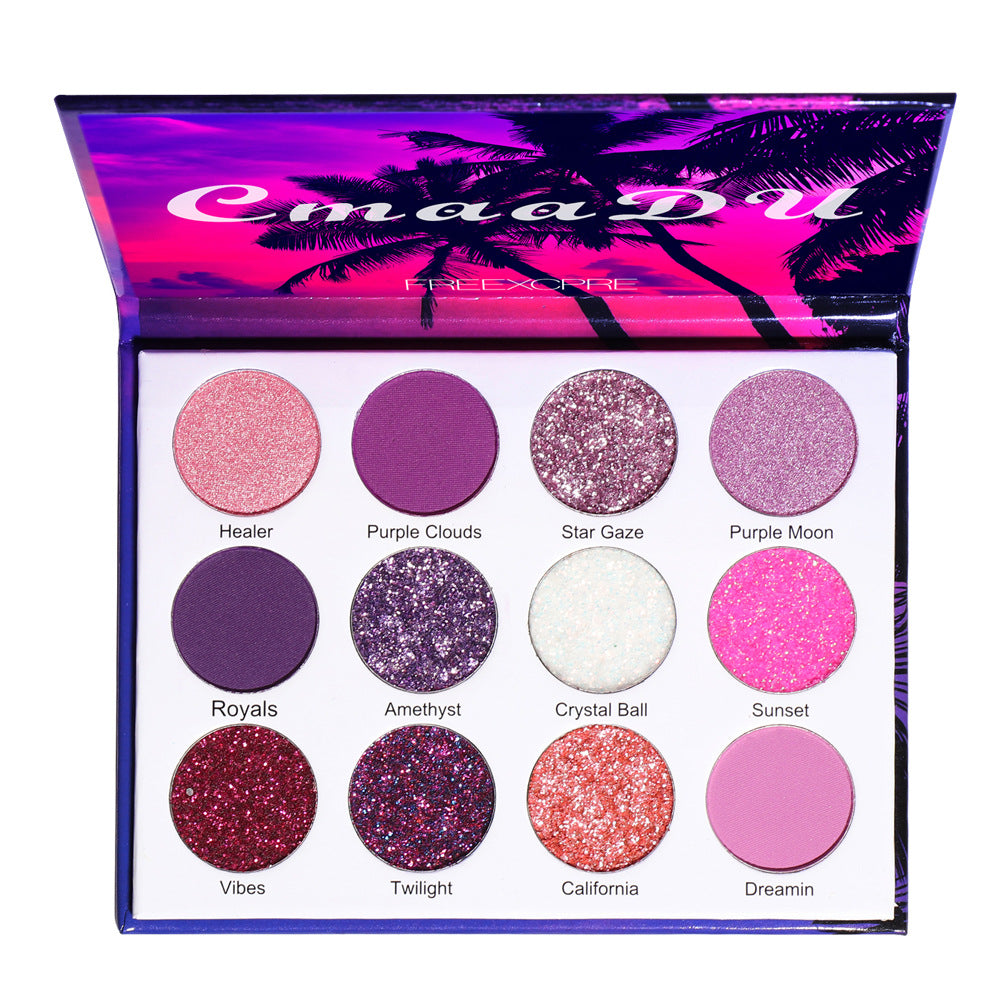 ✨ Women’s 12-Color Glitter Eyeshadow Palette – Creative Sparkle Makeup Set ✨