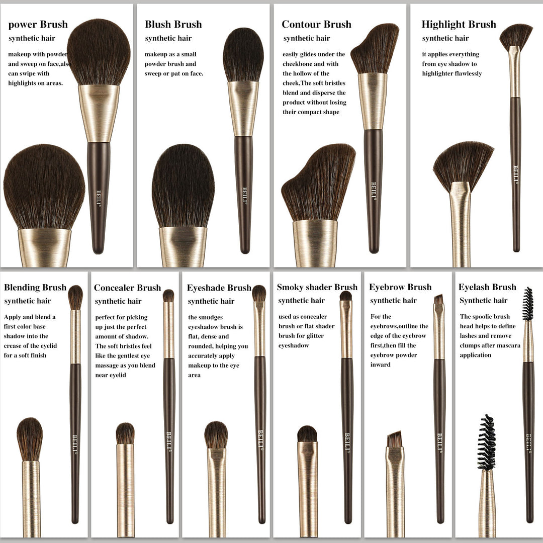 ✨ 10-Piece Rose Gold Vegan Makeup Brush Set — Professional Beauty Tools 💄🌹