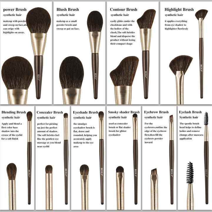 ✨ 10-Piece Rose Gold Vegan Makeup Brush Set — Professional Beauty Tools 💄🌹
