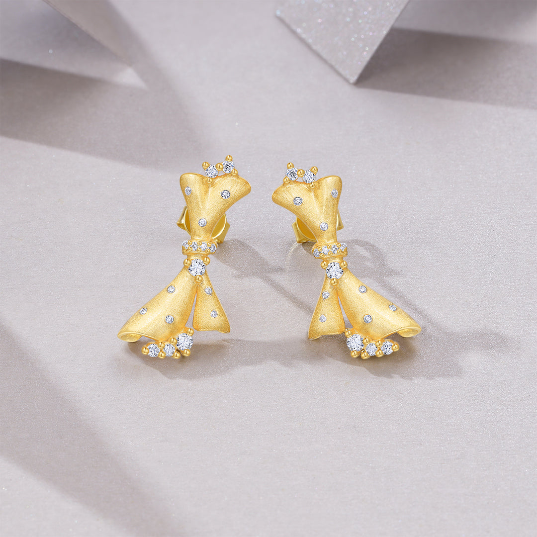 Luxury Minimalist Moissanite Earrings – Gold-Plated S925 Silver