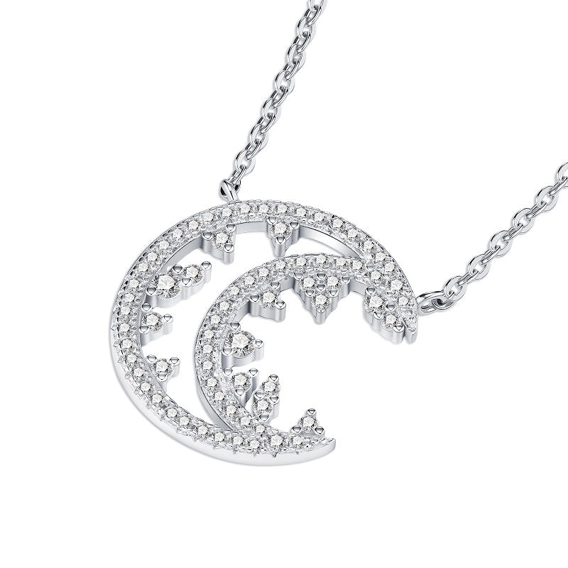 💎 Minimalist Moissanite Pendant Necklace – Platinum-Plated S925 Silver (4g) 💎