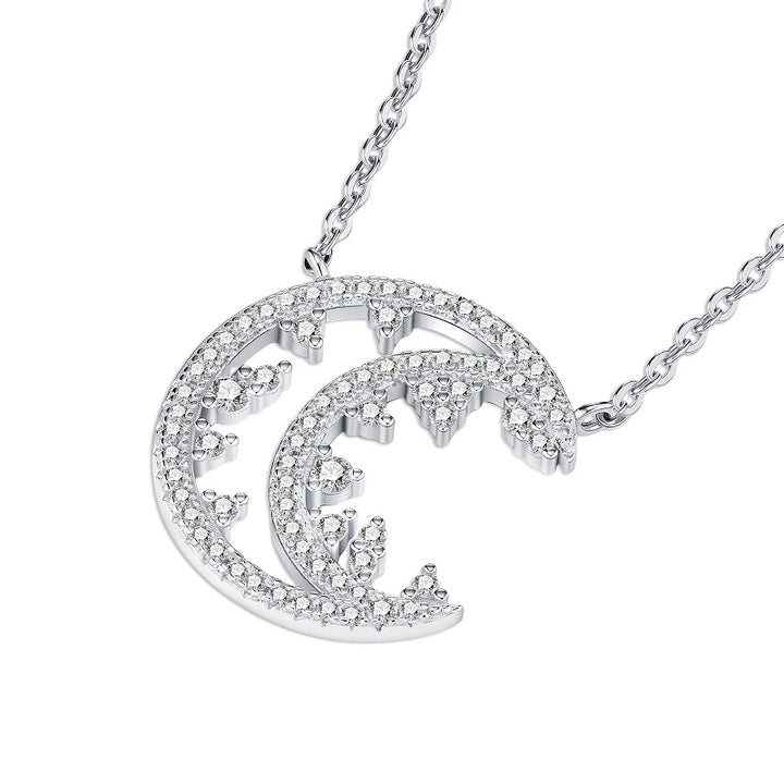 💎 Minimalist Moissanite Pendant Necklace – Platinum-Plated S925 Silver (4g) 💎