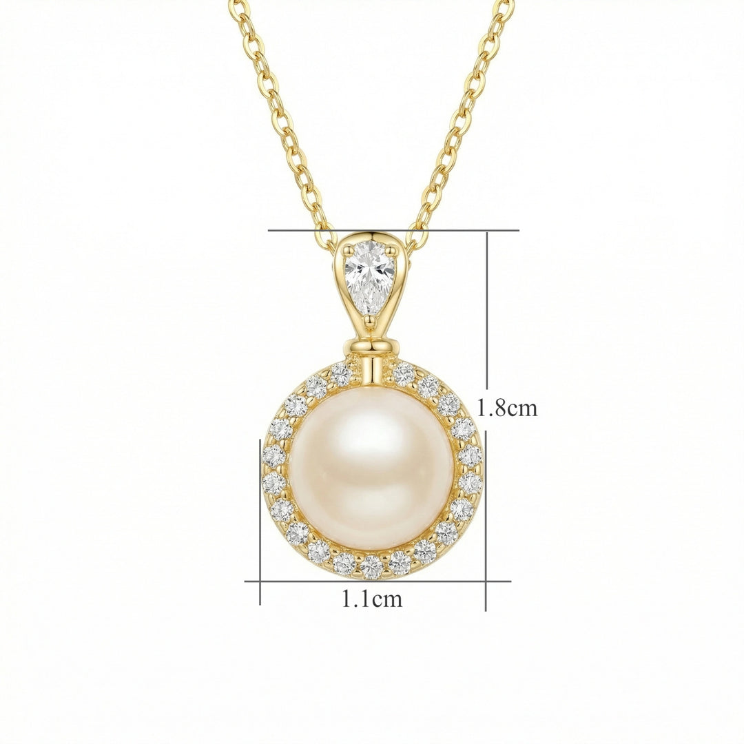 ✨ Pearl & Diamond Halo Necklace