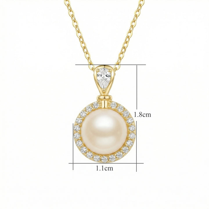 ✨ Pearl & Diamond Halo Necklace