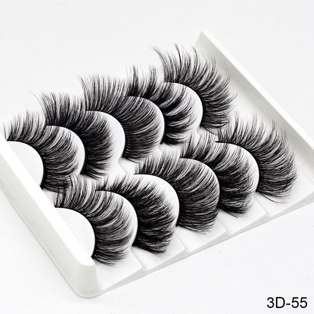 👁️✨ Handmade Chemical Fiber False Eyelashes – Thick 3D Volume Lash Set (Mixed Styles)