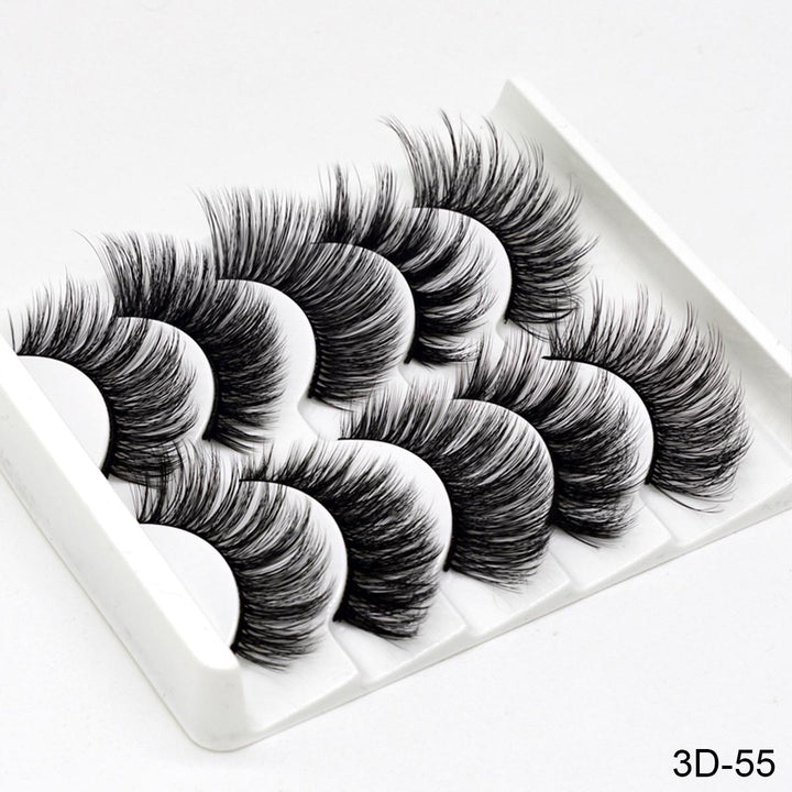 👁️✨ Handmade Chemical Fiber False Eyelashes – Thick 3D Volume Lash Set (Mixed Styles)