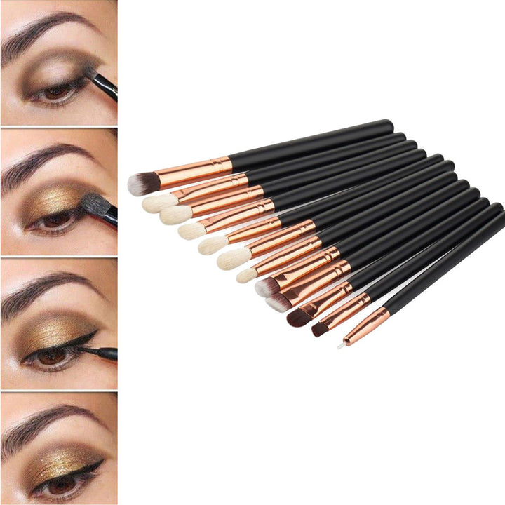 ✨ 12-Piece Makeup Brush Set — Skin Color Brown Gold Beauty Tools 💄✨