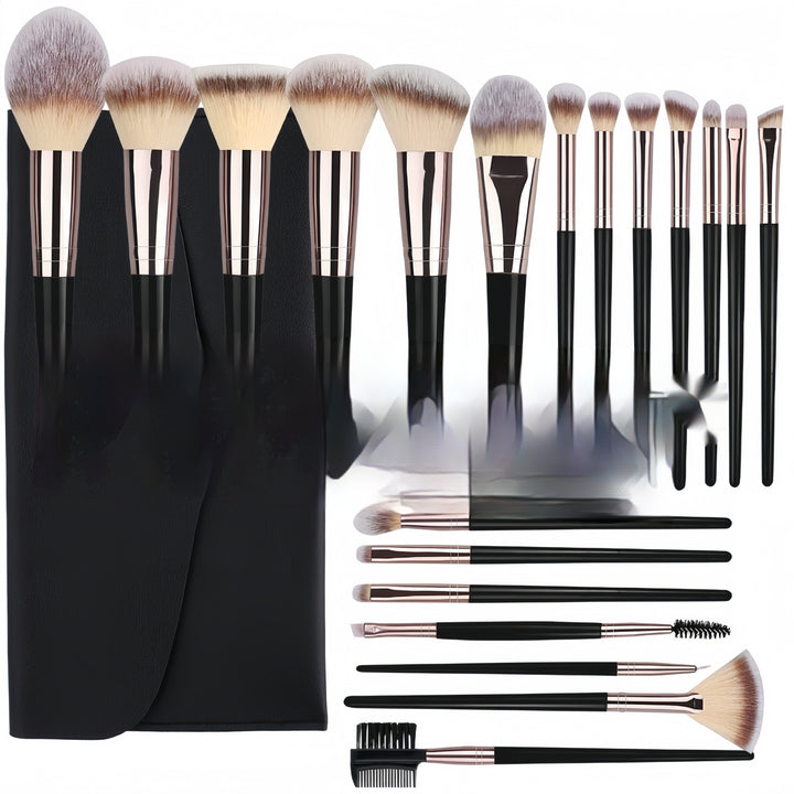 ✨ Black Makeup Brush Set — Foundation, Eyeshadow & Highlight Collection 💄🖤