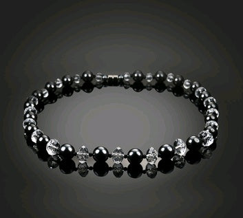 Magnetic Black Diamond Faceted Bead Necklace