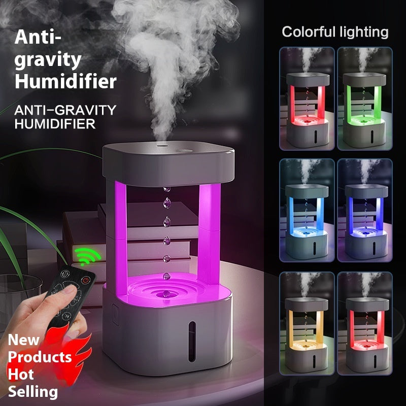 💧✨ Anti-Gravity Water Drop Humidifier | 580ML USB Mist & Ambient Light 🌙