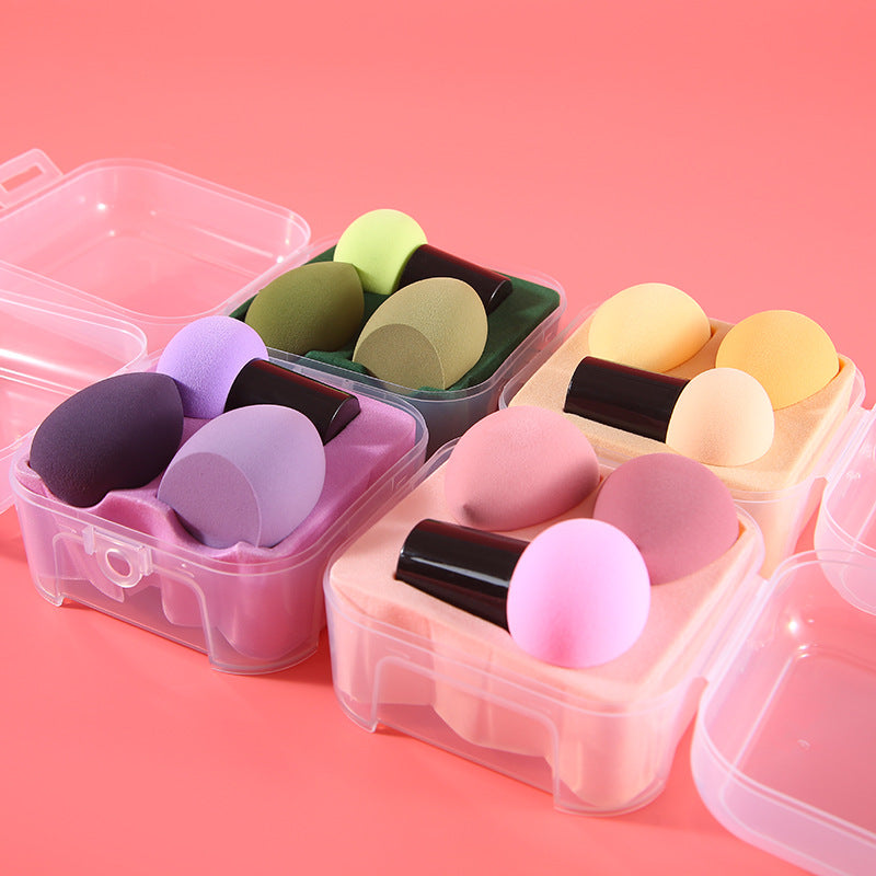🥚💄 Fashionable Mushroom Head Beauty Egg Cushion Puff Set – Multi-Shape Makeup Sponge Kit (Wet & Dry)