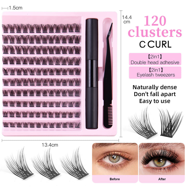 👁️✨ False Eyelash Set with Single Cluster – Natural Large Capacity DIY Lash Kit