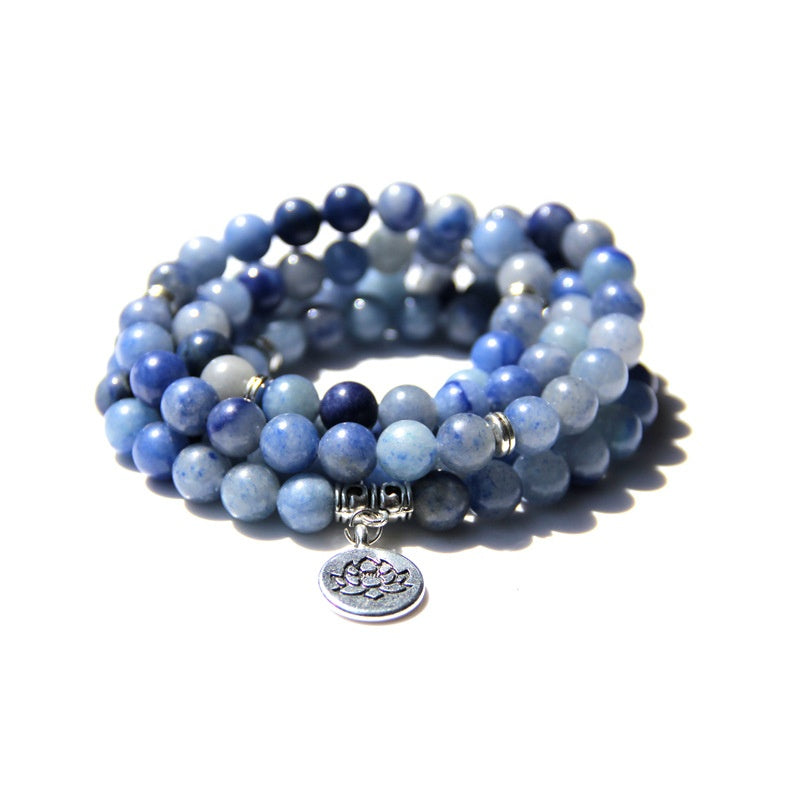 Women’s Fashion Vintage Natural Stone Bracelet – Angel Echeveria & Lotus Design