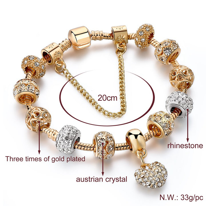 Golden Full Diamond Love Bracelet