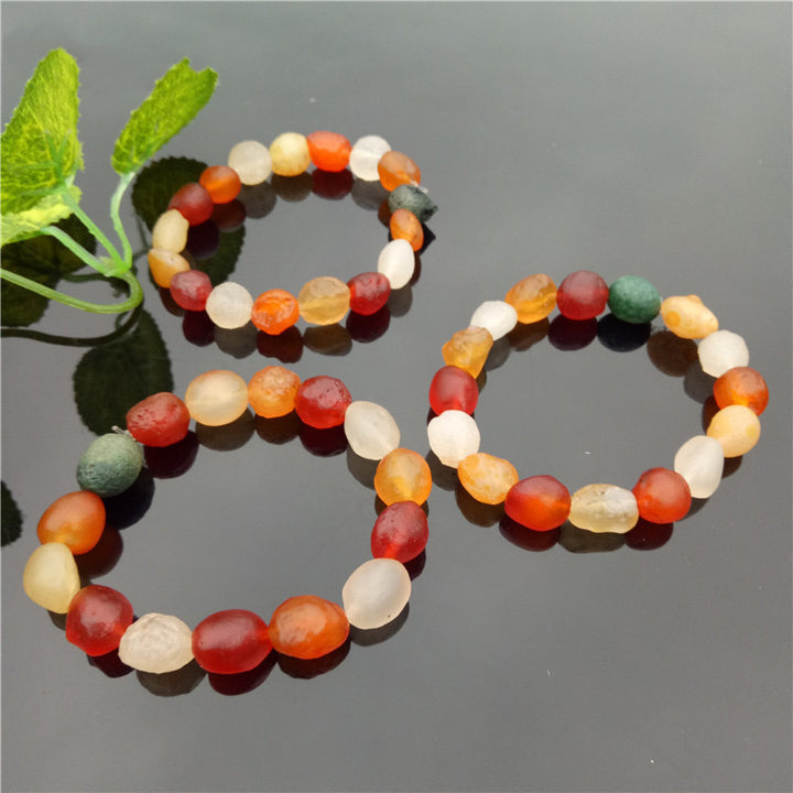 Colorful Agate Rough Stone Bracelet