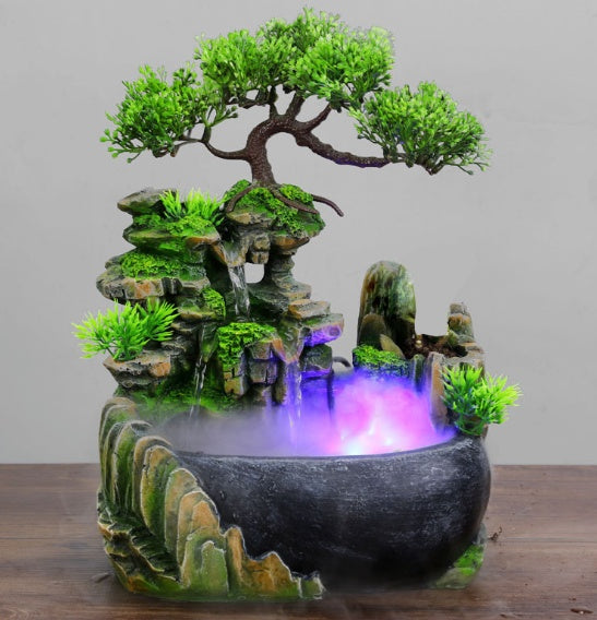 🌊🏞️ Modern Waterfall Desktop Fountain | Landscape Humidifier & Decorative Scenery ✨