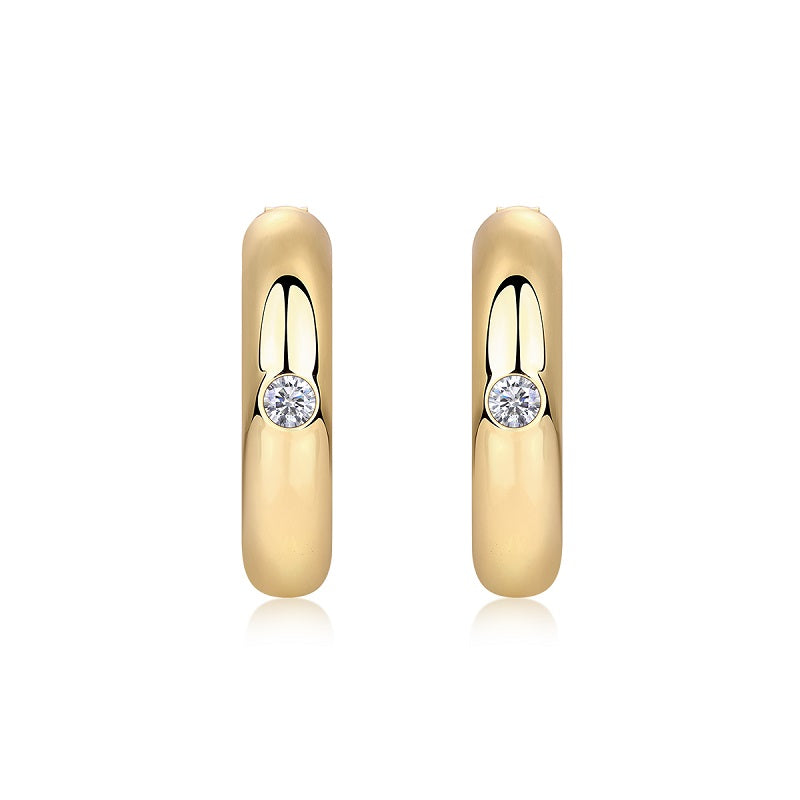 Luxury Minimalist Moissanite Earrings – Gold-Plated S925 Silver (0.1 Carat)