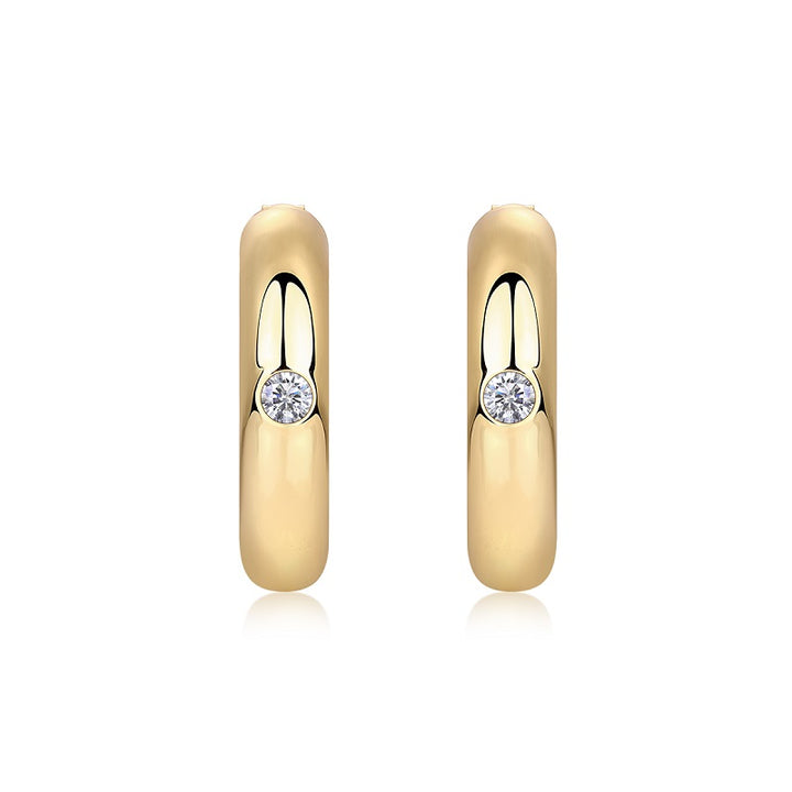 Luxury Minimalist Moissanite Earrings – Gold-Plated S925 Silver (0.1 Carat)