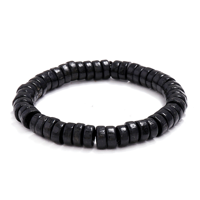 Unisex Wooden Bead Bracelet – Geometric Design