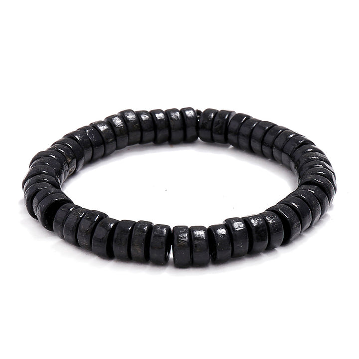 Unisex Wooden Bead Bracelet – Geometric Design