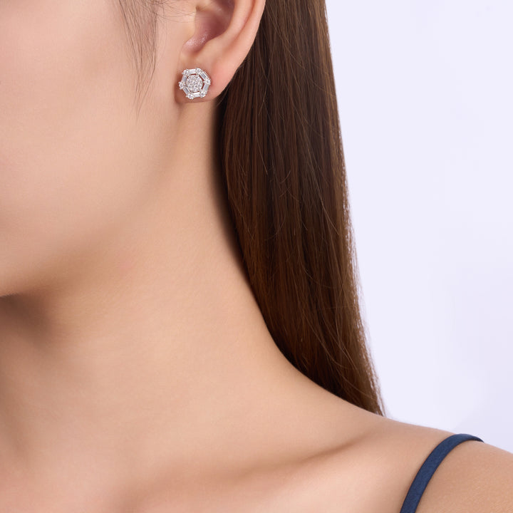 Luxury Minimalist Moissanite Stud Earrings for Women & Men – Platinum-Plated S925 Silver
