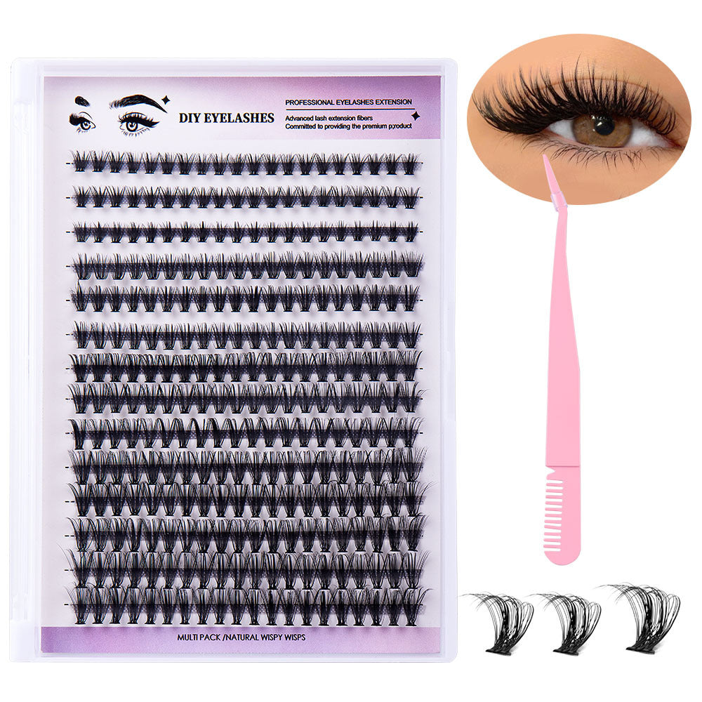 👁️✨ Segmented Natural Thick Individual False Eyelashes – DIY Cluster Lash Extension Set