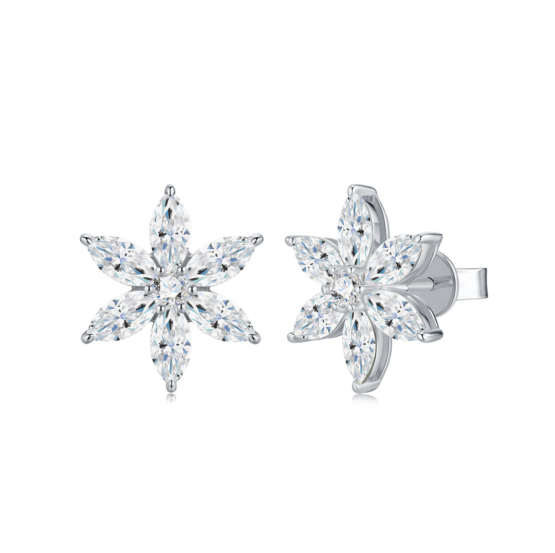 Luxury Minimalist Moissanite Earring Set – Platinum-Plated S925 Silver Jewelry