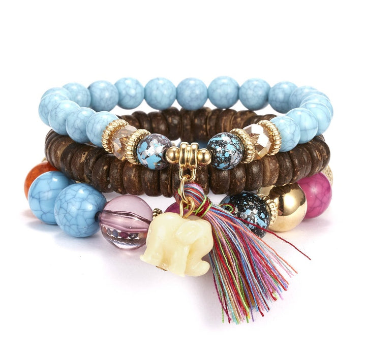 Ethnic Style Tassel Bracelet – Mixed Material Design