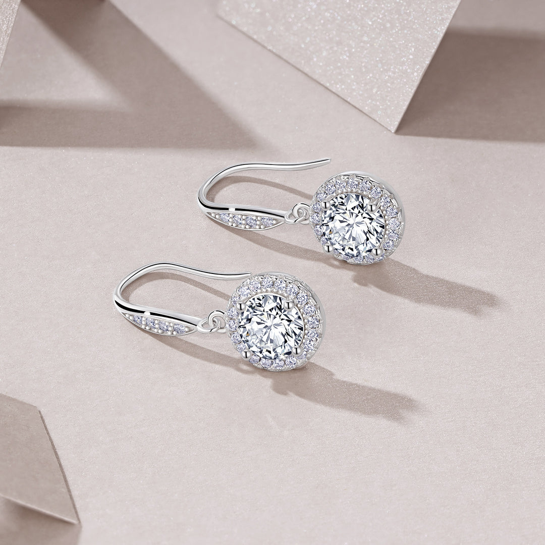 Luxury Minimalist 1-Carat Morganite Earrings – Platinum-Plated S925 Silver