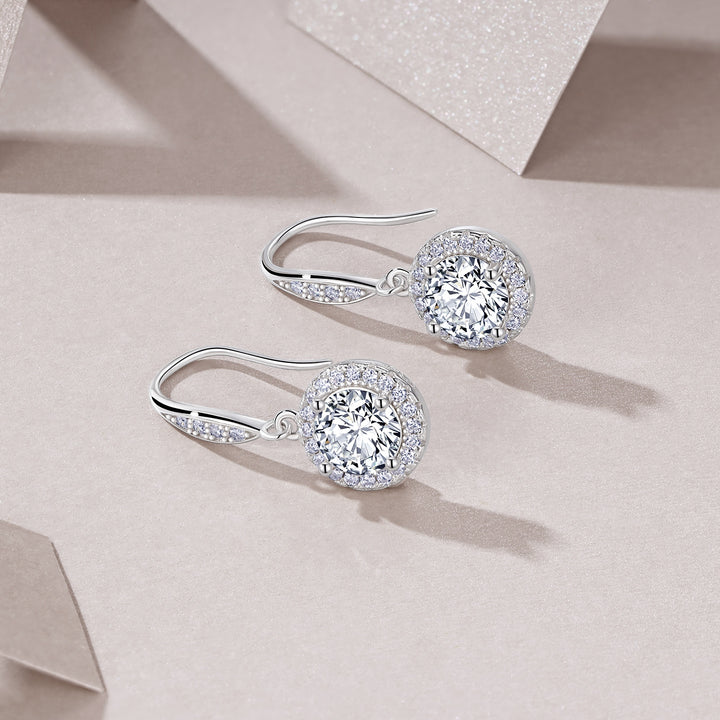 Luxury Minimalist 1-Carat Morganite Earrings – Platinum-Plated S925 Silver