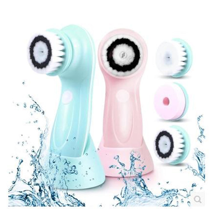 🧼💆‍♀️ Waterproof Facial Cleansing Instrument – Deep Pore Face Wash Brush Kit (Replaceable Head)