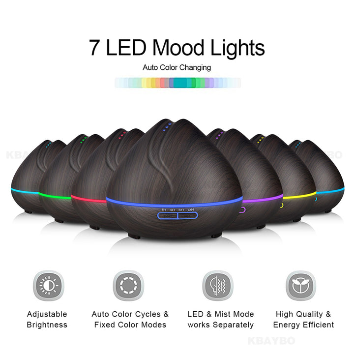 🌿 Wood Grain Aromatherapy Humidifier | USB Air Diffuser for Home Relaxation 🏠✨