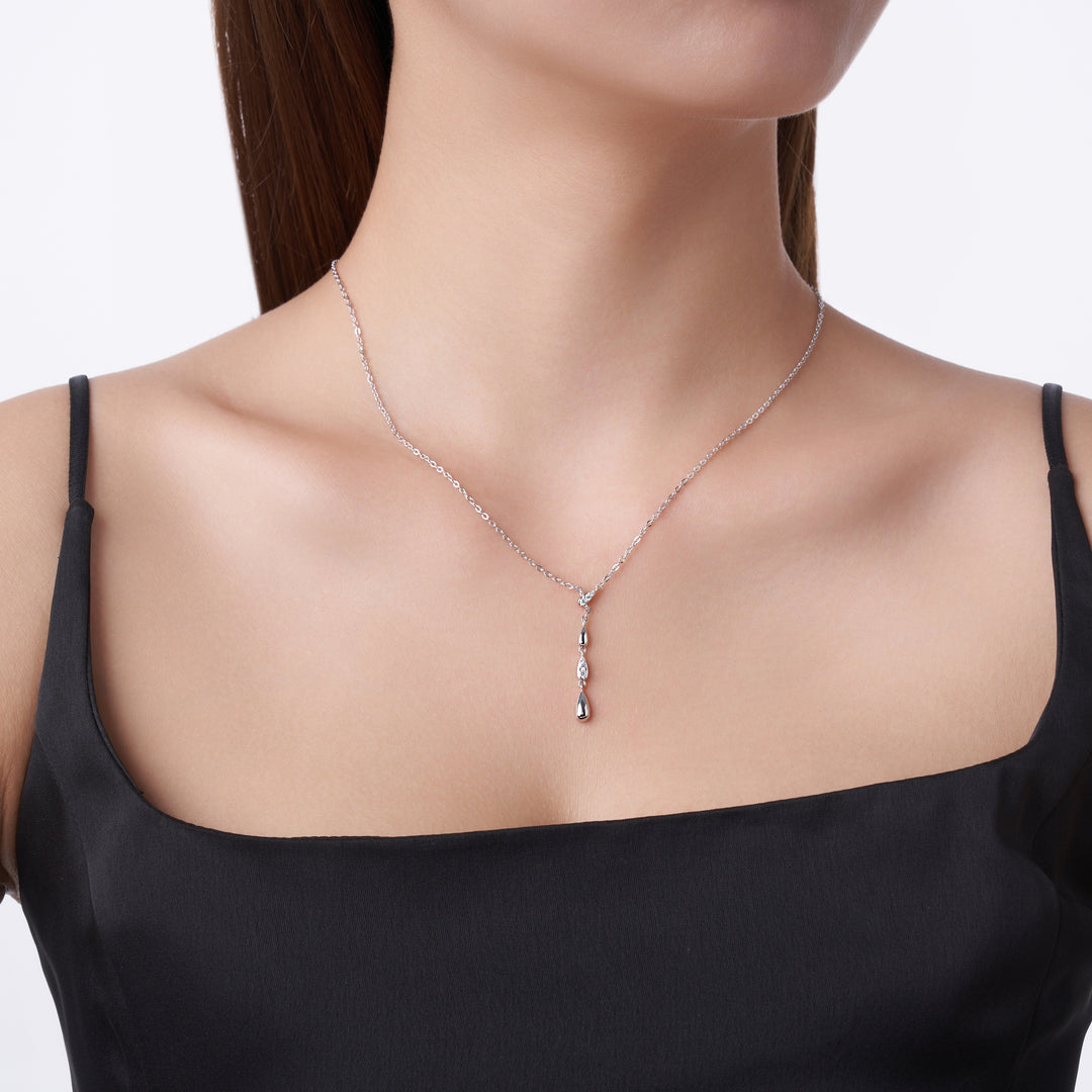 Luxury Minimalist Moissanite Pendant Necklace – Gold-Plated S925 Silver