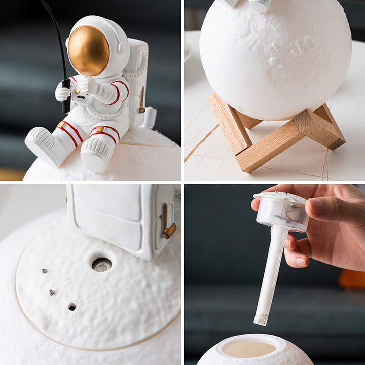 👨‍🚀🌌 Astronaut Figurine Humidifier | Nordic Resin Night Light Mist Decor ✨