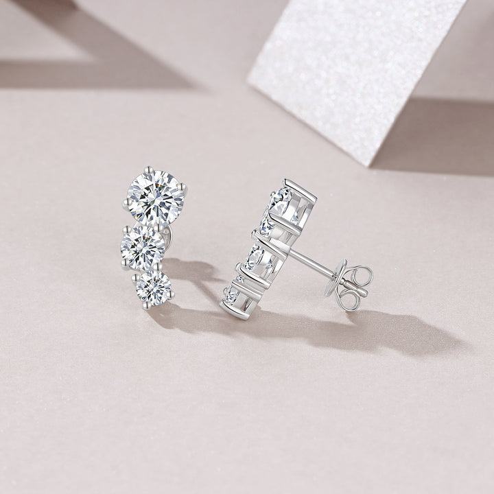 1-Carat Morganite Minimalist Earrings – Platinum-Plated S925 Silver