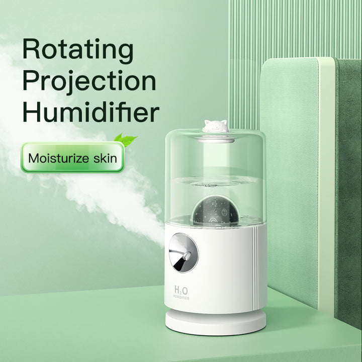 🌙💧 Smart Rotary Projection Humidifier | Mini Aroma Mist Diffuser ✨🌿