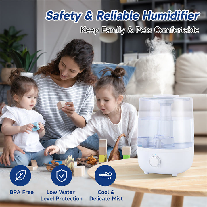 💧🏠 4L Mechanical Humidifier | Large Capacity Low Water Level Protection (BPA-Free) ✨