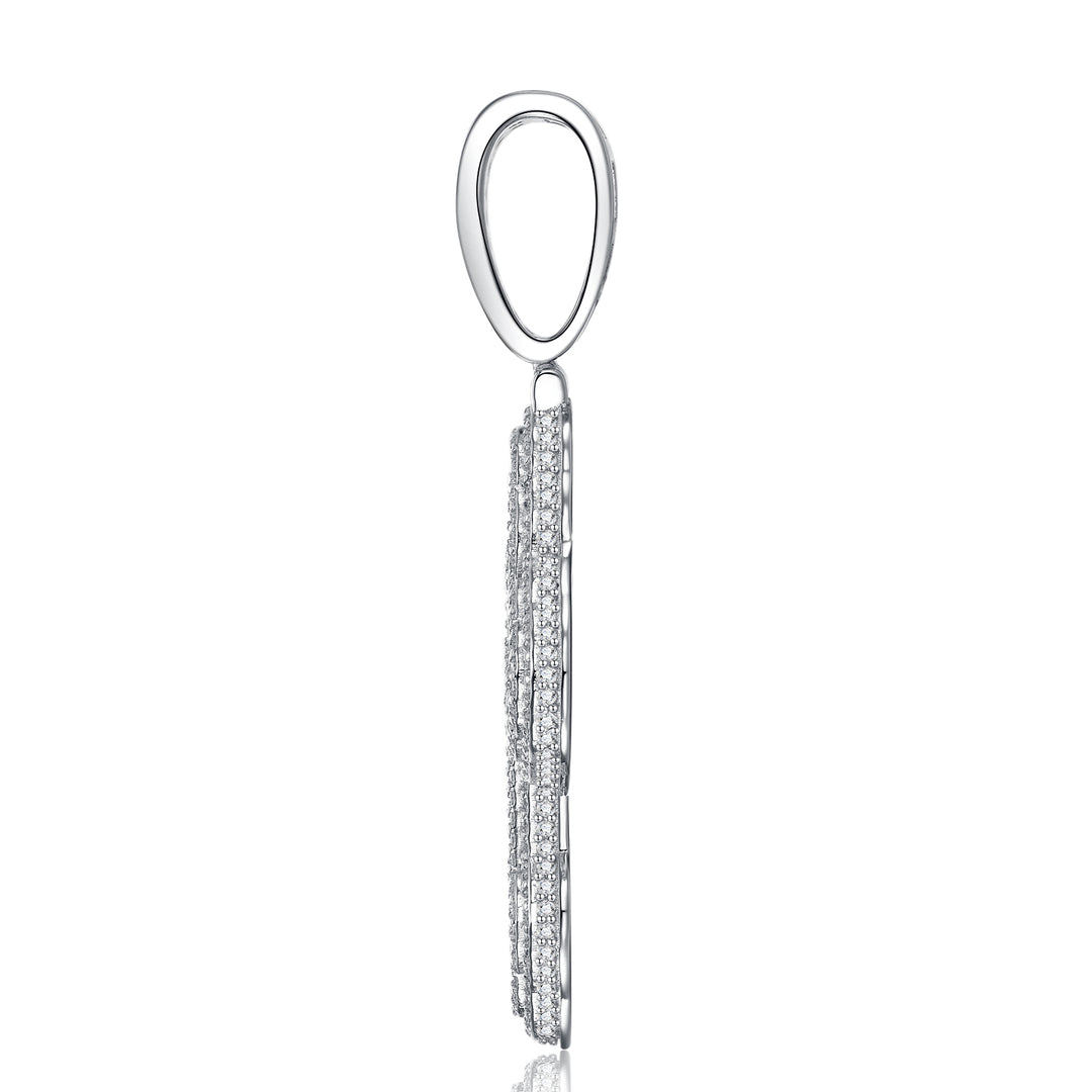 ✨ 925 Sterling Silver Minimalist Moissanite Cross Pendant Necklace – Platinum-Plated Elegance ✨
