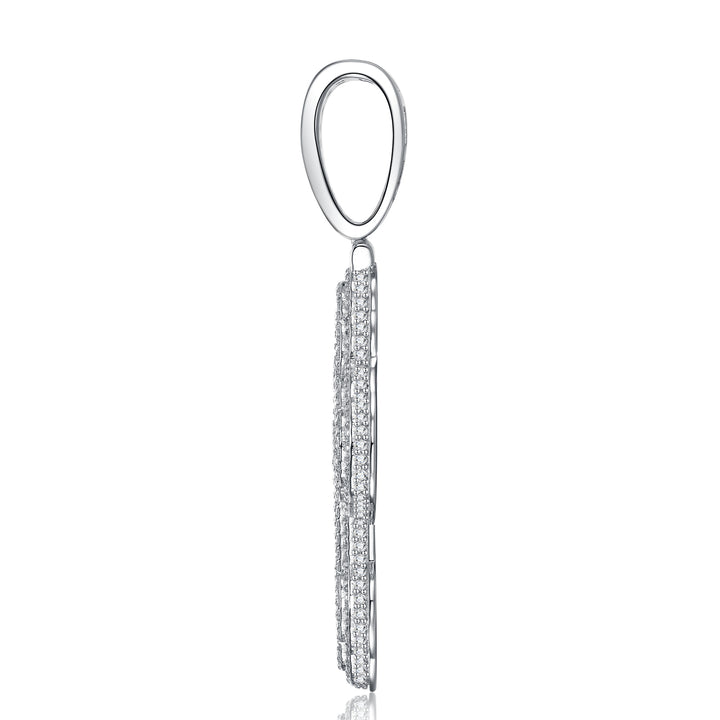 ✨ 925 Sterling Silver Minimalist Moissanite Cross Pendant Necklace – Platinum-Plated Elegance ✨