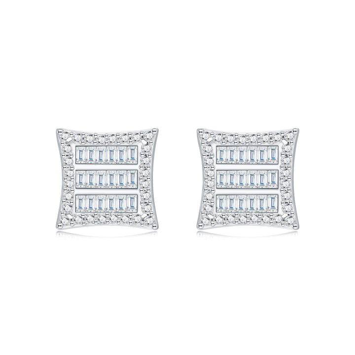 Minimalist Platinum-Plated Moissanite Stud Earrings – S925 Silver