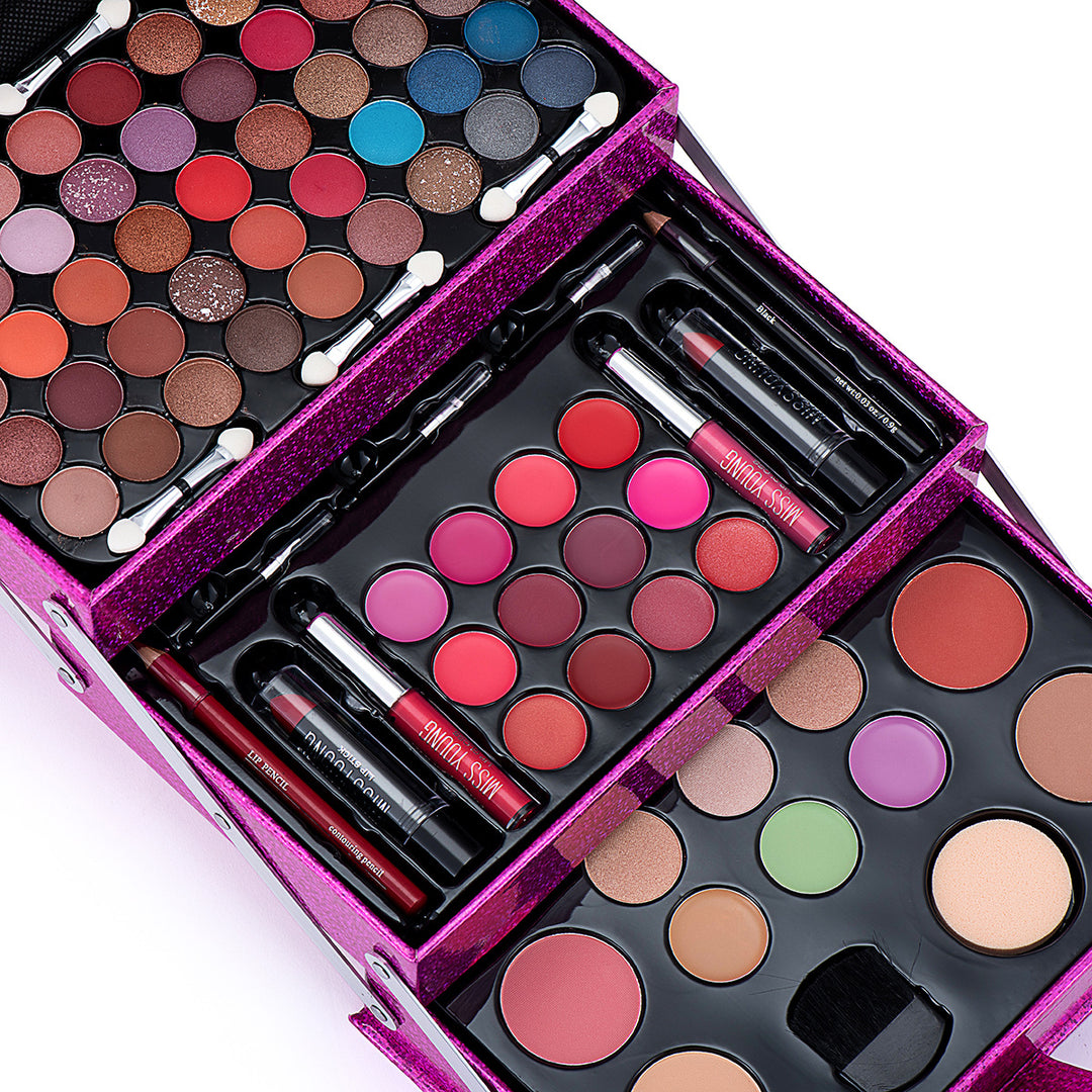 ✨ All-in-One Makeup Set – Eyeshadow, Lipstick, Lip Gloss & Blush Palette Kit ✨
