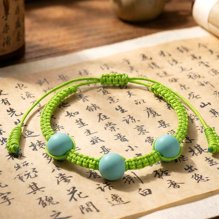 Chinese Herbal Metal Bead Bracelet – Lightweight Traditional Style Jewelry